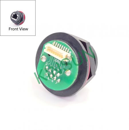 防水IP68 卡榫式快速锁付RJ45网络接口Wafer连接(后视图)